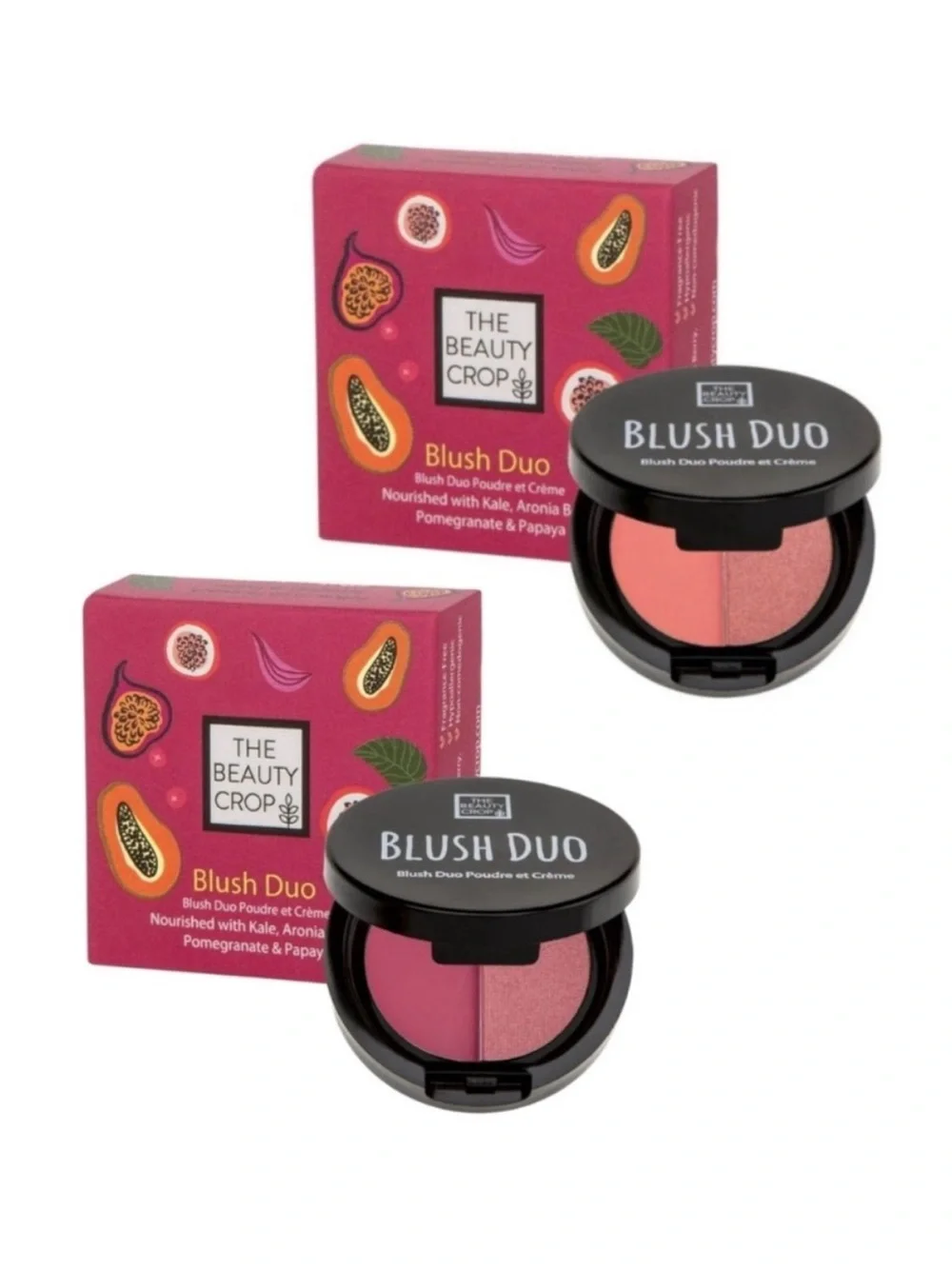 The Beauty Crop Blush Duo Compact Bundle in Pink Lady & Fig It, 2 x 0.11 oz/ 3 g